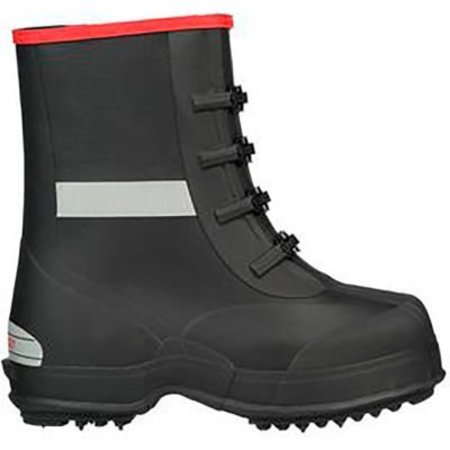 TINGLEY Winter-Tuff® 4 Buckle Ice Traction 12" Overshoe, Mens Sz 12, Waterproof, Vulcanized Rubber, Blk 4450.12